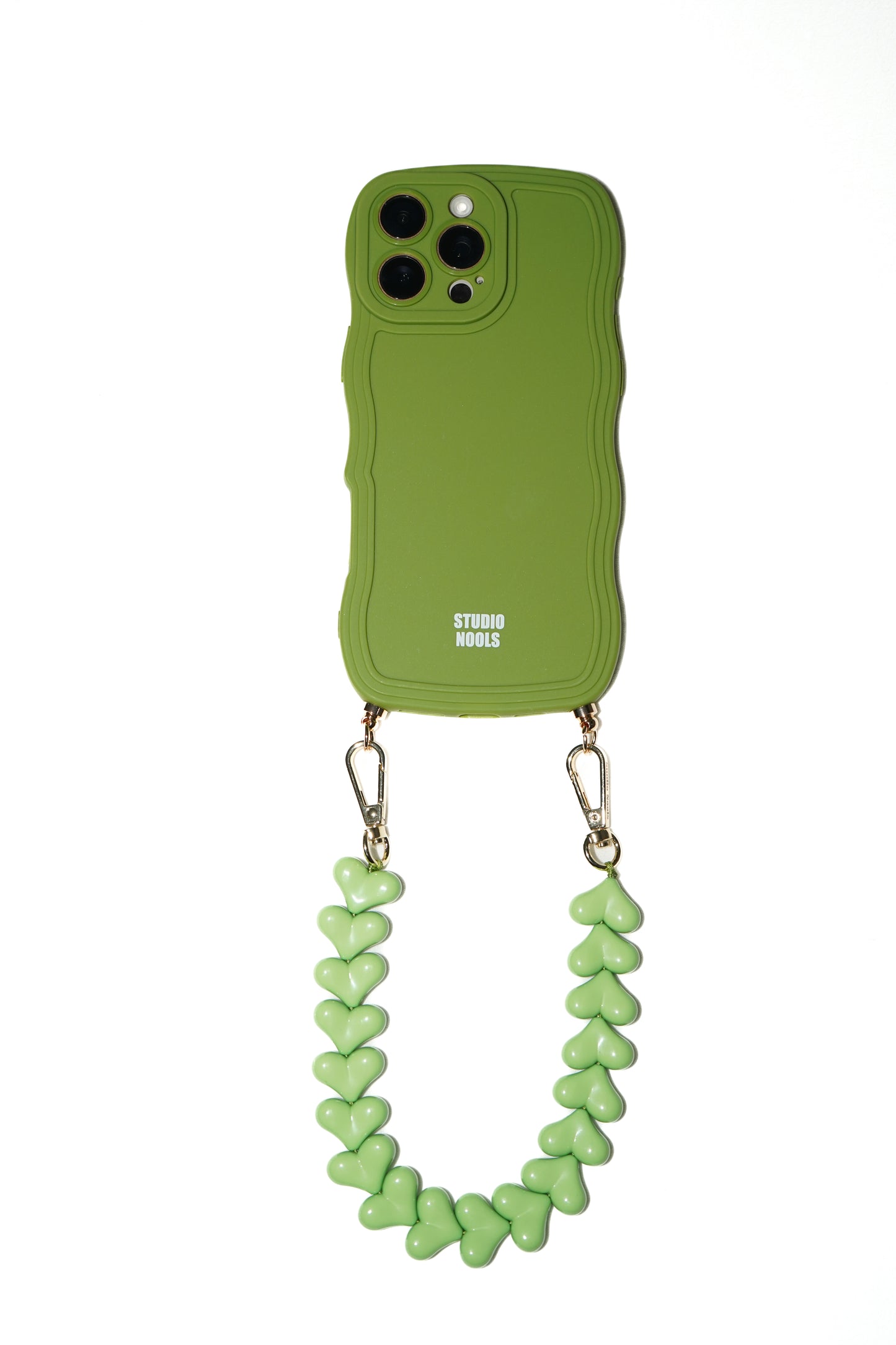 Heart phone cord green