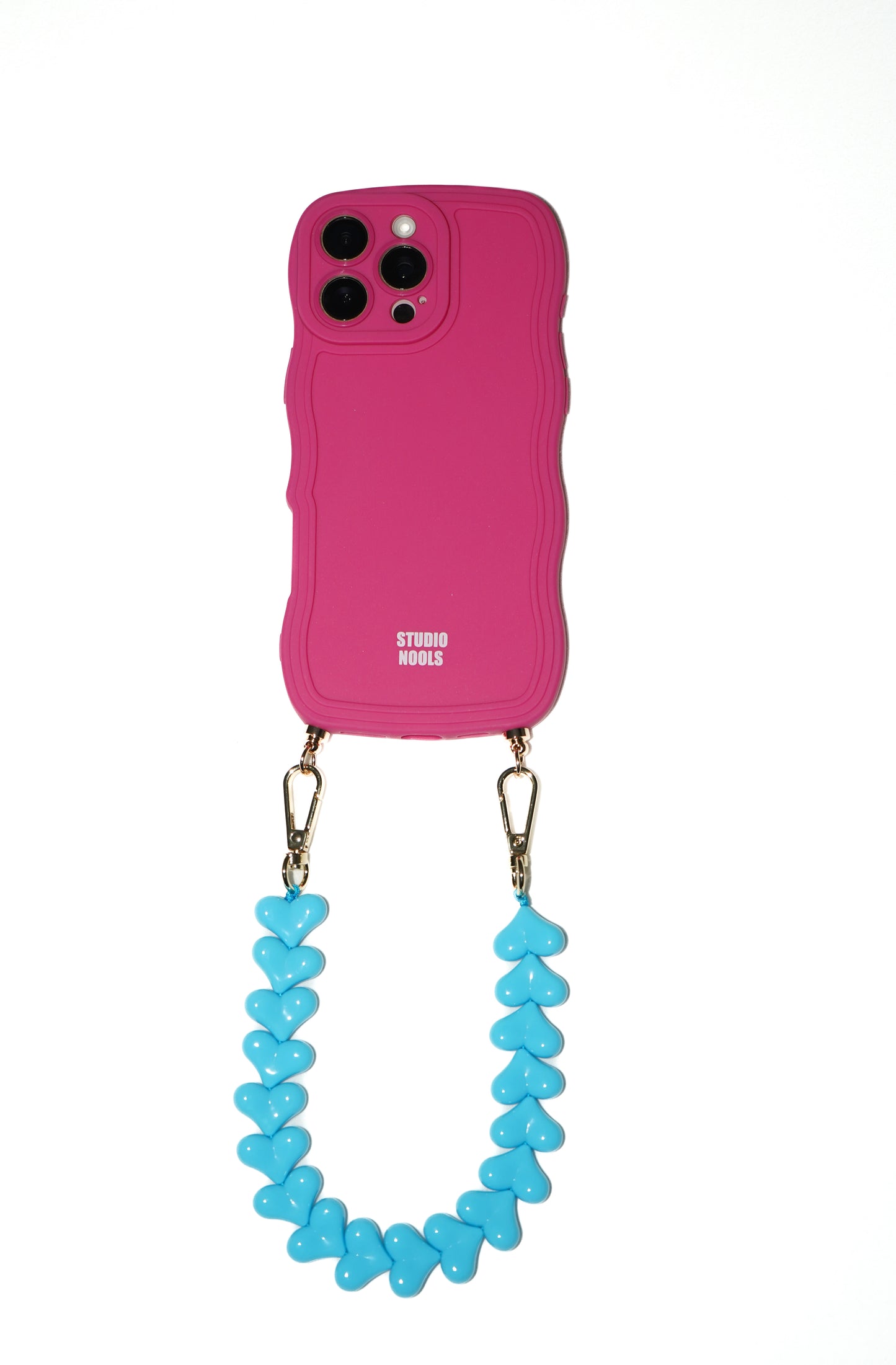 Heart phone cord blue