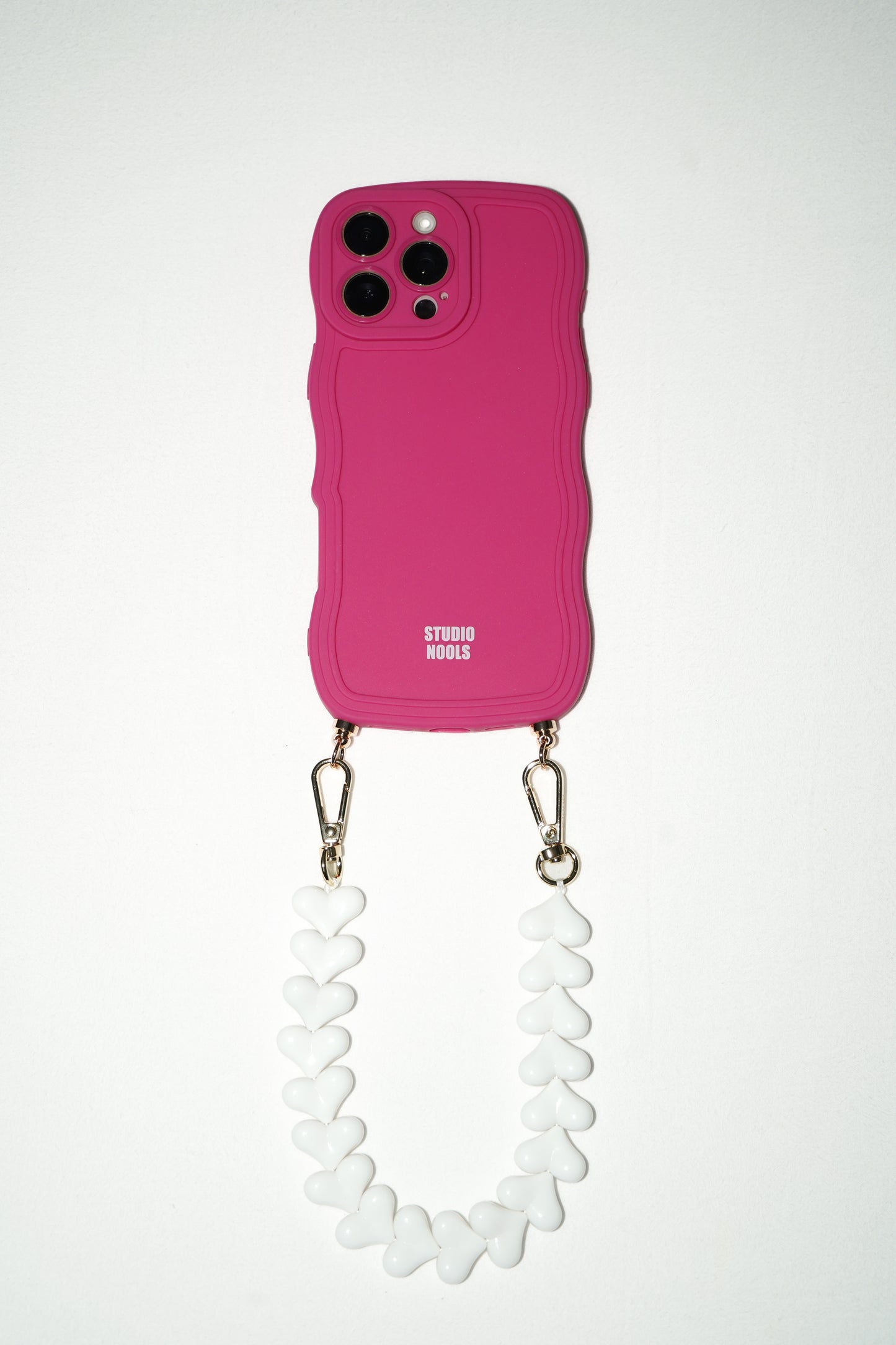 Heart phone cord white