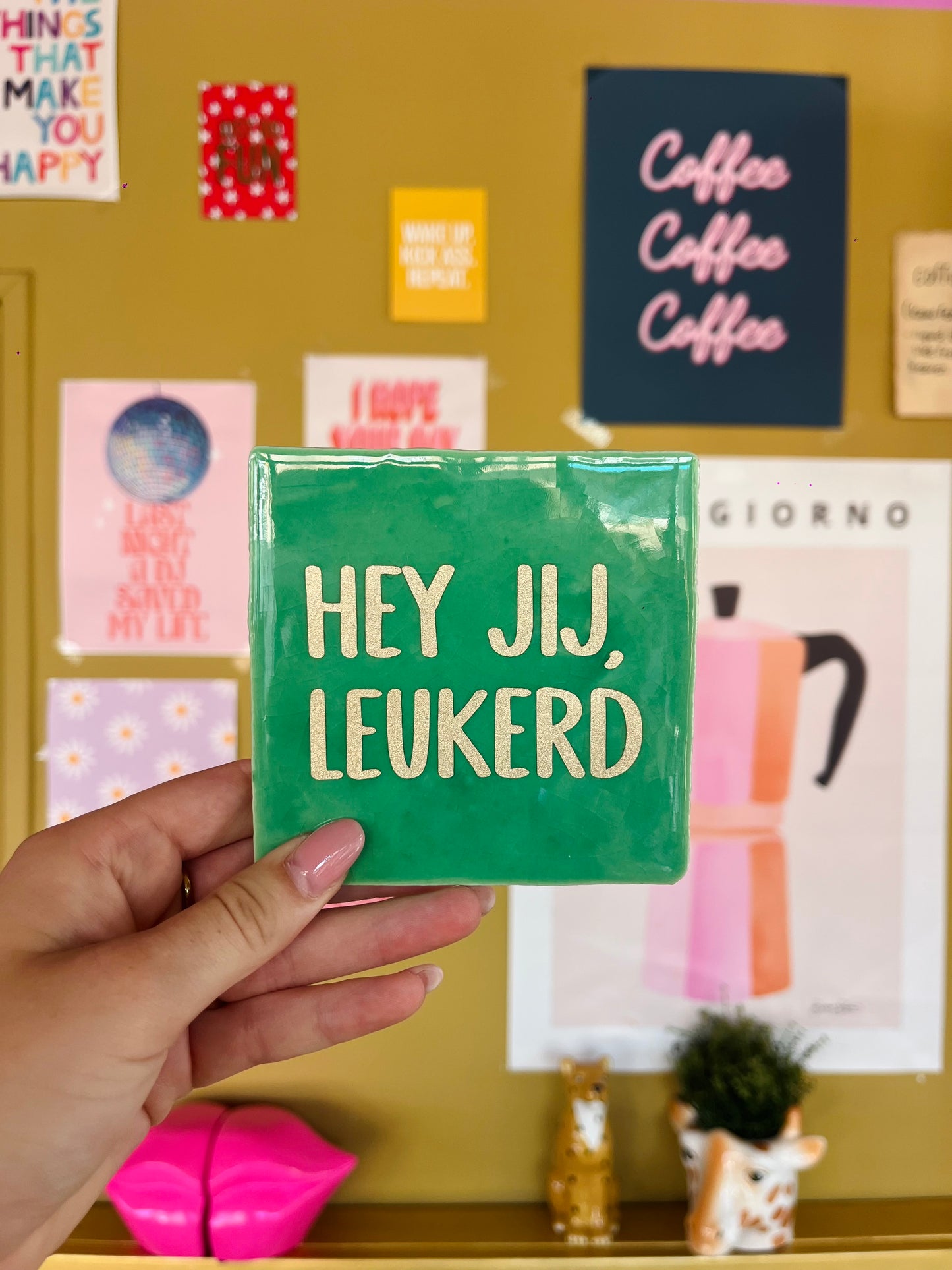 Hey jij leukerd - quote tegel