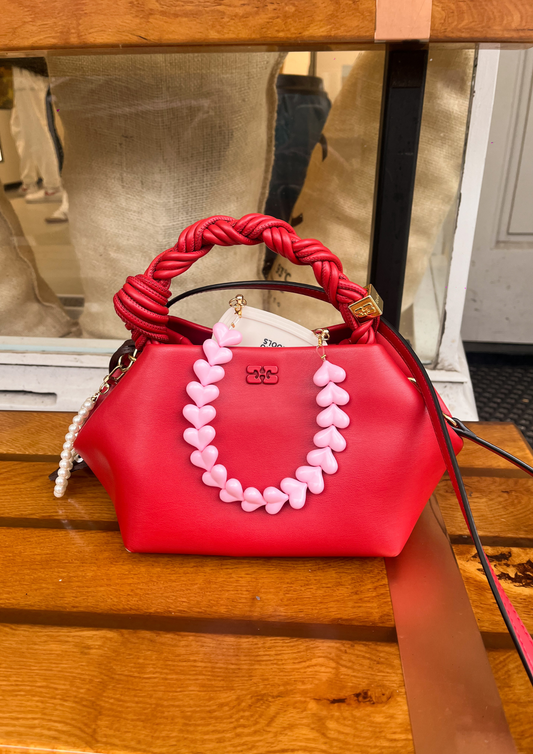 Heart phone cord baby pink