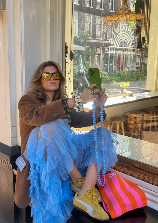 Fay bag stripes pink/orange