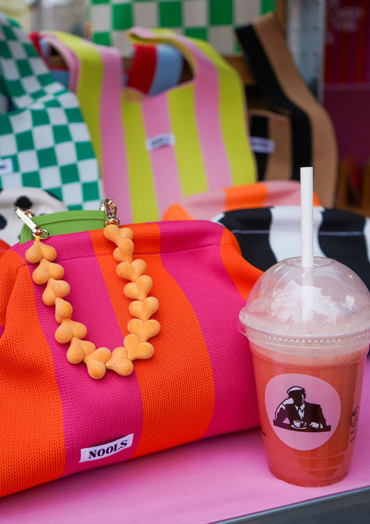 Heart phone cord - velvet yellow