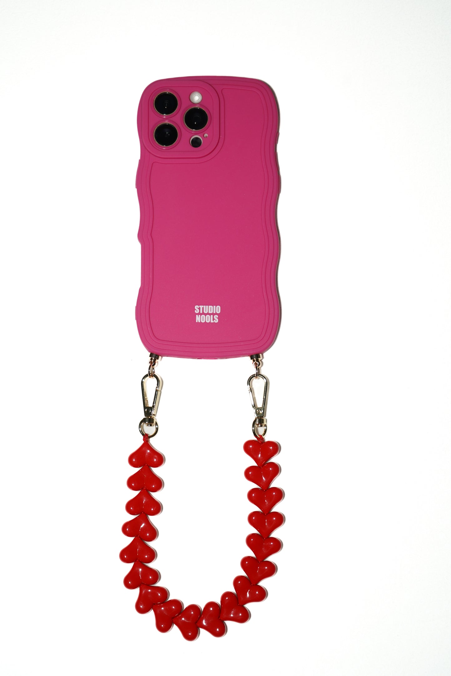 Heart phone cord red