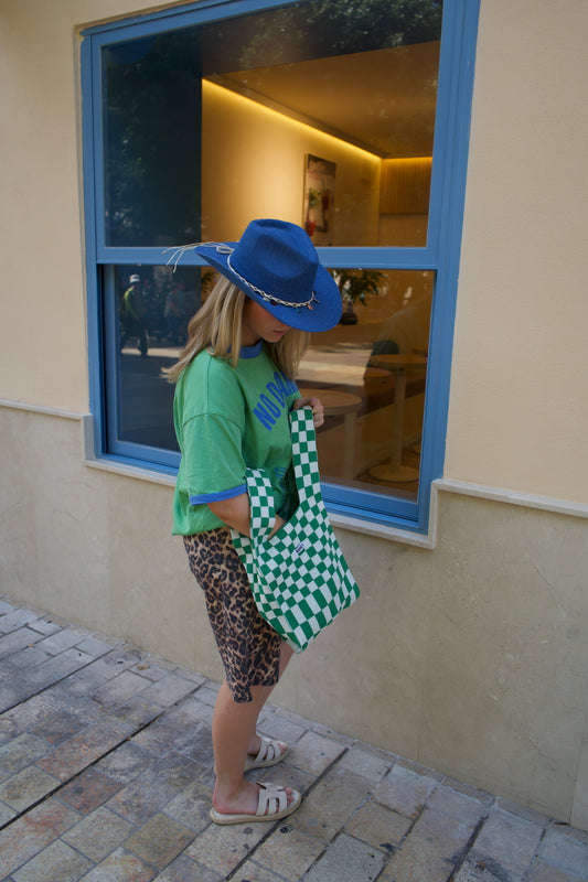 Fay bag checker white/green