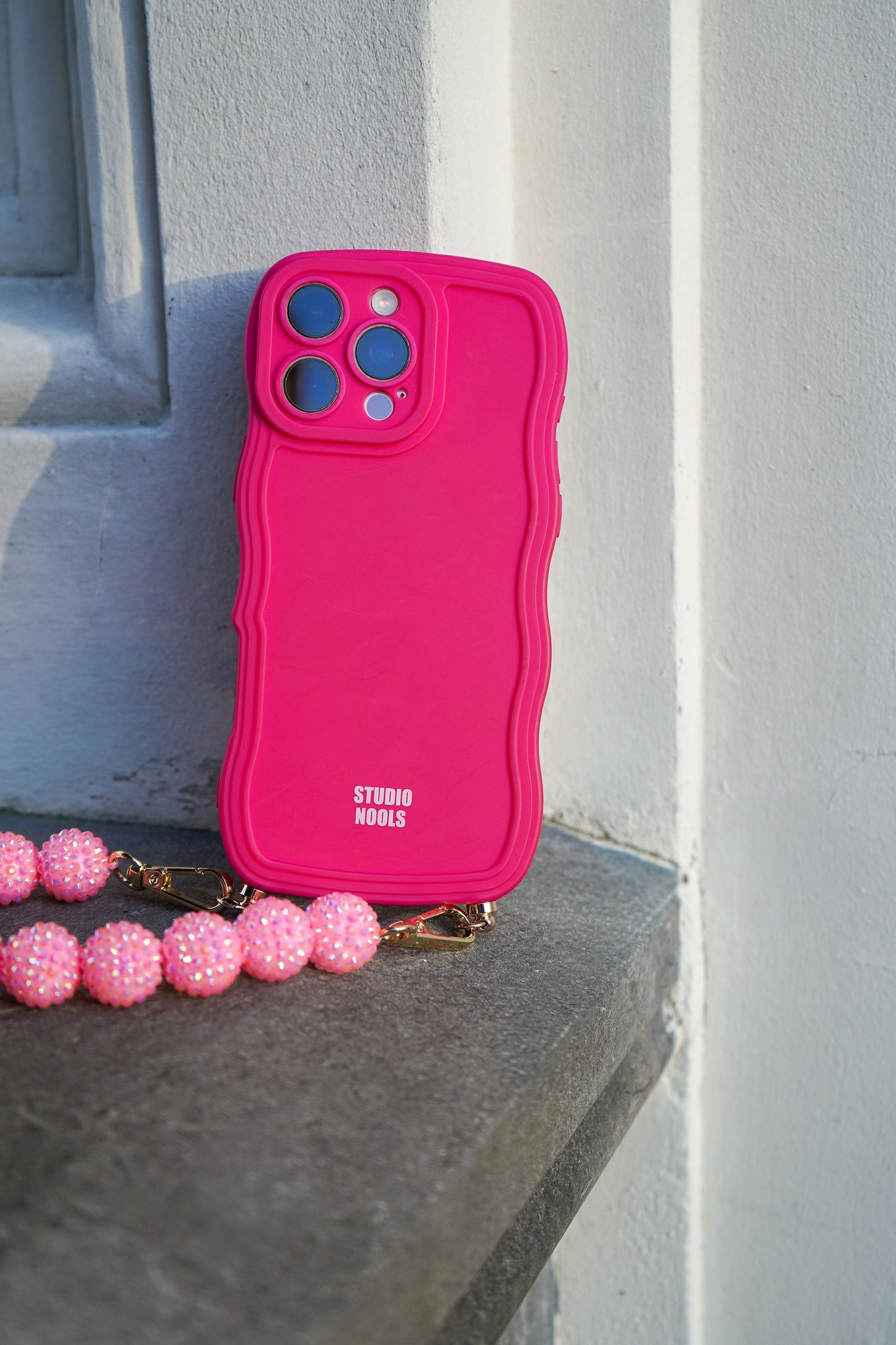 Glitter phone cord pink