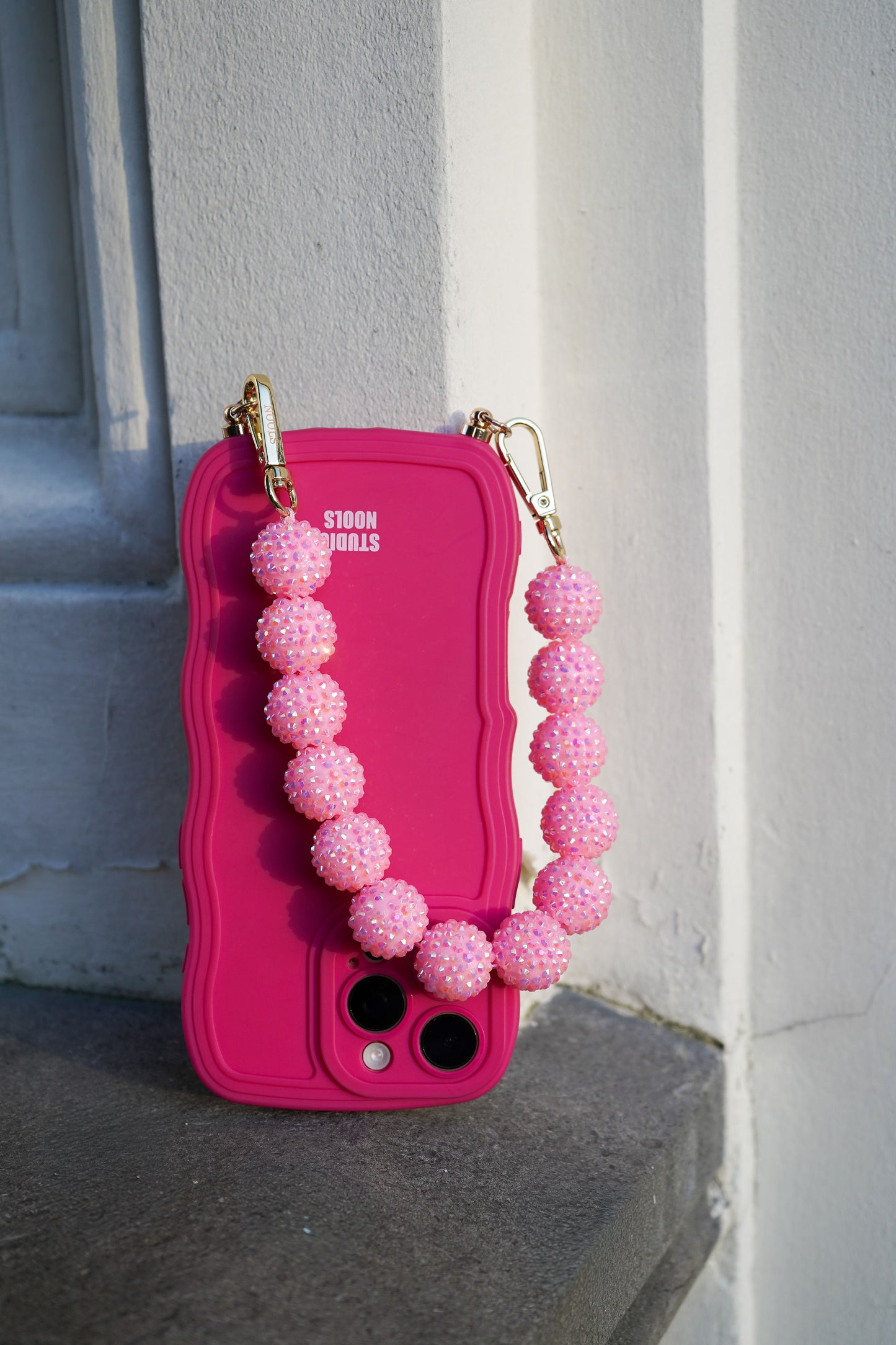 Glitter phone cord pink