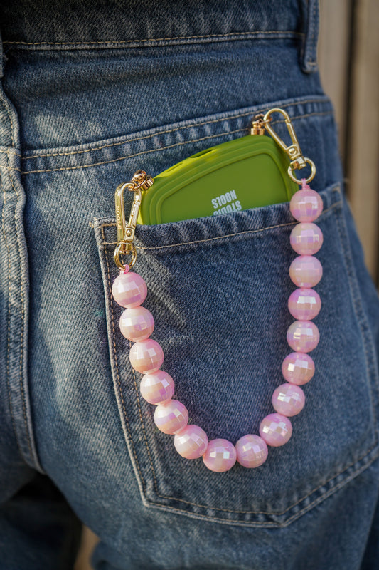 Disco phone cord baby pink