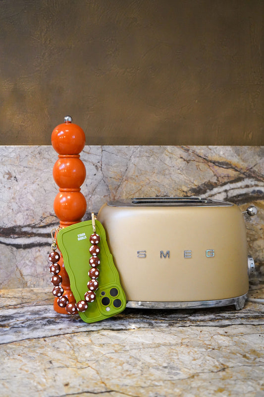 Polka phone cord brown