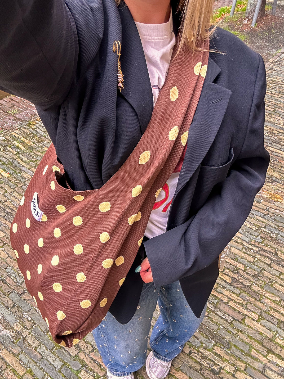 Riva bag polkadot brown yellow